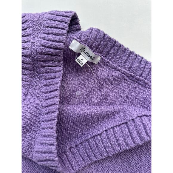 Madewell Textural One Shoulder Sweater / Aster Bloom / Medium - Picture 5 of 5